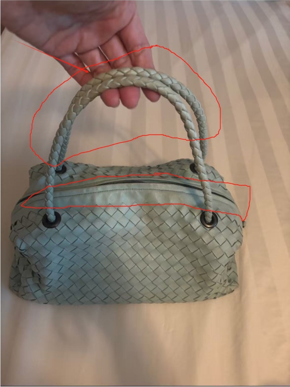 Bottega Veneta Woven Top-Handle Satchel in Light Sage - Picture 6 of 7